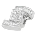 14K White Gold 1 2/5 cttw Princess and Baguette Cut Diamond Zig Zag Pendant Necklace (H-I, SI1-SI2)-3