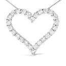 .925 Sterling Silver 2.0 Cttw Diamond Open Heart 18" Pendant Necklace (I-J Color, I2-I3 Clarity)-2