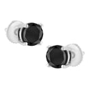 14K White Gold 2.00 Cttw Round Brilliant-Cut Black Diamond Classic 4-Prong Stud Earrings with Screw Backs (Fancy Color-Enhanced, I2-I3 Clarity)-3