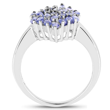 1.84 Carat Genuine Tanzanite .925 Sterling Silver Ring - 0