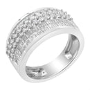 14K White Gold Round and Baguette Diamond Ring (1 1/2 Cttw, F-G Color, SI1-SI2 Clarity) - Size 6-3/4-1