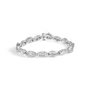 14K White Gold 2.00 Cttw Diamond Swirl and Pear Shape Link Bracelet (I-J Color, I2-I3 Clarity) - 7"-1