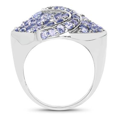3.65 Carat Genuine Tanzanite .925 Sterling Silver Ring - 0