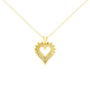 14K Yellow Gold Plated .925 Sterling Silver 3.00 Cttw Round Cut Diamond Cluster Heart 18" Pendant Necklace (K-L Color, I1-I2 Clarity)-2