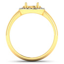 0.22 Carat Genuine White Diamond 14K Yellow Gold Semi Mount Ring - holds 9x7mm Oval Gemstone-2