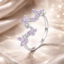 925 Sterling Silver White Gold Plated Ring with Enamel and CZ for Women-1