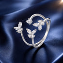 925 Sterling Silver Pavé Setting CZ White Gold Plated Ring 0.18cm for Women-2