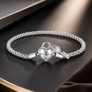 925 Sterling Silver Pavé Setting CZ Bracelet Size 17.0 for Women-1