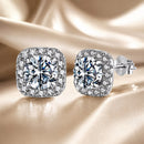 925 Sterling Silver Moissanite 1.0cm Earrings with Pavé Setting for Women-1