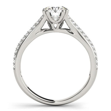 14k White Gold Double Prong Multirow Band Diamond Engagement Ring (1 1/8 cttw) - 0
