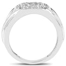 14K White Gold Plated 0.24 Carat Genuine White Diamond .925 Sterling Silver Ring-2