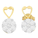 14K Yellow Gold 1ct. TDW Round-cut Diamond Earrings (I-J,SI2-I1)-1