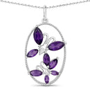 2.12 Carat Genuine Amethyst .925 Sterling Silver Pendant-1