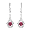1.20 Carat Genuine Pink Tourmaline .925 Sterling Silver Earrings-1