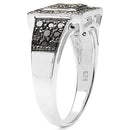 0.77 Carat Genuine Black Diamond .925 Sterling Silver Ring-2