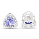 0.86 Carat Genuine Tanzanite .925 Sterling Silver Earrings-3