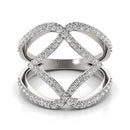 14k White Gold Entwined Design Diamond Dual Band Ring (3/4 cttw)-2