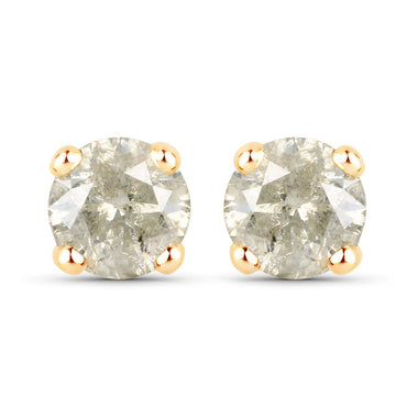 1.16 Carat Genuine LB Diamond 14K Yellow Gold Earrings