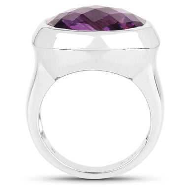 8.25 Carat Genuine Amethyst .925 Sterling Silver Ring - 0