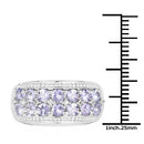 1.44 Carat Genuine Tanzanite & White Topaz .925 Sterling Silver Ring-3