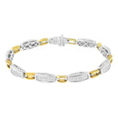 14K Yellow and White Gold 2.0 Cttw Princess Cut Diamond Tapered and Equal Sign Link Bracelet (G-H Color, SI1-SI2 Clarity) - 7"-2