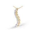 AGS Certified 14k Yellow Gold 3.0 Cttw Baguette and Brilliant Round-Cut Diamond Journey 18" Pendant Necklace (G-H Color, I1-I2 Clarity)-3
