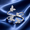 925 Sterling Silver Pavé Setting CZ White Gold Plated Ring 0.18cm for Women-1
