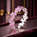 925 Sterling Silver Enamel Platinum Plated Ring Size 6 for Women-1
