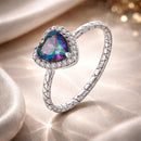 925 Sterling Silver Heart 8mm CZ Ring Size 6 for Women-1