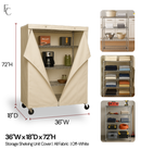 Storage Shelving Unit Cover, fits racks 36"W x 18"D x 72"H in Off White-2