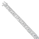 10K White Gold Round and Baguette Cut Diamond Bracelet (2.00 cttw, H-I Color, I2-I3 Clarity)-3