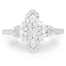 0.55 Carat Genuine White Diamond .925 Sterling Silver Ring-3
