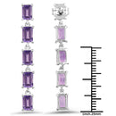 5.50 Carat Genuine Amethyst .925 Sterling Silver Earrings-3