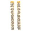 10K Yellow Gold Plated Sterling Silver Diamond Hoop Earrings (2 cttw, K-L Color, I2-I3 Clarity)-3