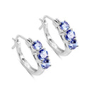 1.58 Carat Genuine Tanzanite .925 Sterling Silver Earrings-1