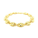 11.0mm 14k Yellow Gold Puffed Mariner Link Bracelet-2