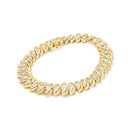 10K Yellow Gold 5.0 Cttw Diamond Double Row S-Link Cuban Bracelet (J-K Color, I2-I3 Clarity) - 7.25" Inches-2