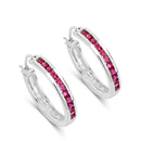 0.99 Carat Genuine Ruby .925 Sterling Silver Earrings-1