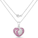 2.65 Carat Genuine Ruby and White Sapphire .925 Sterling Silver Pendant-2