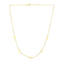 14k Yellow Gold Chain Necklace with Cross Stations-2
