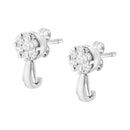 14K White Gold 3/4 Cttw Diamond Floral Cluster Drop and Dangle Stud Earrings (H-I Color, I1-I2 Clarity)-5