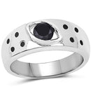 0.59 Carat Genuine Black Diamond .925 Sterling Silver Ring-1
