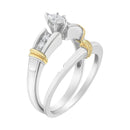 14K Yellow and White Gold 1/3 Cttw Marquise Diamond Cocktail Engagement Ring Set (H-I Color, SI1-SI2 Clarity) - Size 7-3
