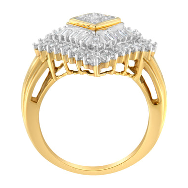 10K Yellow Gold Diamond Ballerina Ring (1 Cttw, I-J Color, I1-I2 Clarity) - Size 7 - 0