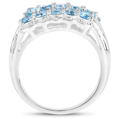 1.50 Carat Genuine Swiss Blue Topaz .925 Sterling Silver Ring - 0
