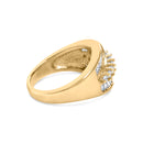 14K Yellow Gold 1.00 Cttw Diamond Cocktall Cluster 5 Stone Ring (H-I Color, SI1-I1 Clarity) - Ring Size 7-2