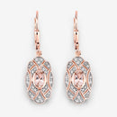 1.04 Carat Genuine Morganite and White Topaz .925 Sterling Silver Earrings-4