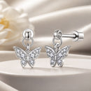 925 Sterling Silver White Gold Plated Earrings with CZ-1