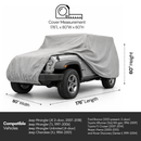 Jeep Cover fits 2007-2022 Jeep Wrangler 4 doors Unlimited Poly 200 in Grey-4