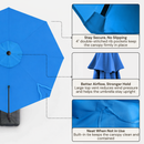 11 ft Cantilever Umbrella Replacement Canopy Supported Bar 8 Ribs Capri Blue Olefin Fabric-3